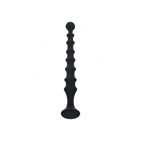 Ribbed Silicone Flared Anal Probe Beads by Shots Toys - Anal Beads and Balls