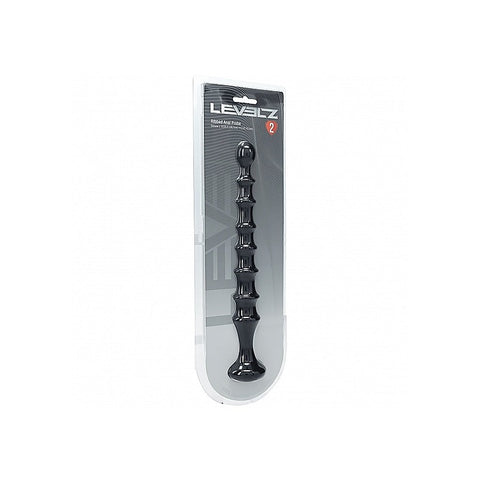 Ribbed Silicone Flared Anal Probe Beads by Shots Toys - Anal Beads and Balls