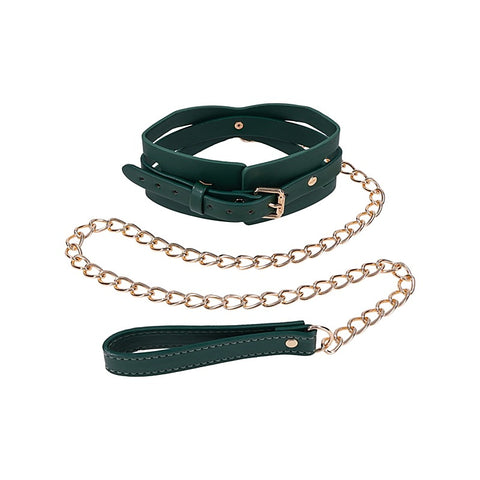 Indica Cutout BDSM Collar and Leash by Sportsheets - Collars and Leads