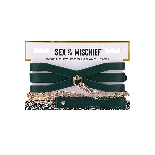 Sportsheets Indica Cutout BDSM Collar and Leash - Collars and Leads