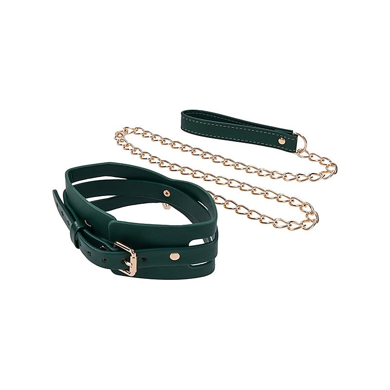 Indica Cutout BDSM Collar and Leash by Sportsheets - Collars and Leads