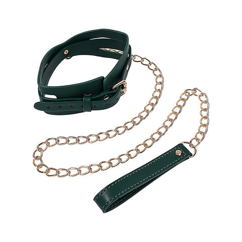 Indica Cutout BDSM Collar and Leash by Sportsheets - Collars and Leads