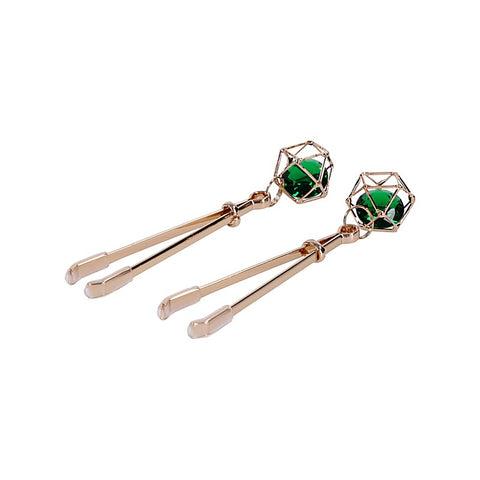 Indica Crystal Fetish Play Nipple Clips by Sportsheets - Nipple and Clit Clamps
