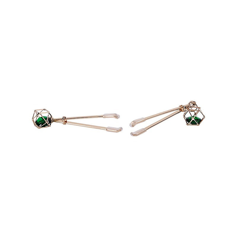 Indica Crystal Fetish Play Nipple Clips by Sportsheets - Nipple and Clit Clamps