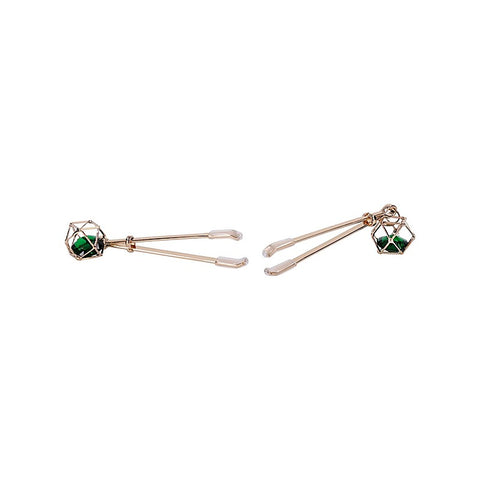 Indica Crystal Fetish Play Nipple Clips by Sportsheets - Nipple and Clit Clamps