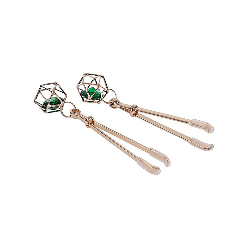 Indica Crystal Fetish Play Nipple Clips by Sportsheets - Nipple and Clit Clamps