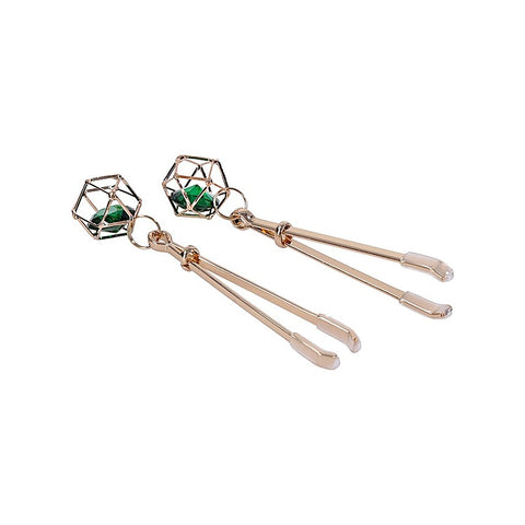 Indica Crystal Fetish Play Nipple Clips by Sportsheets - Nipple and Clit Clamps
