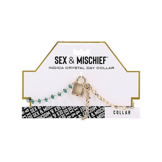 Sportsheets Indica Crystal Day Bondage Collar - Collars and Leads