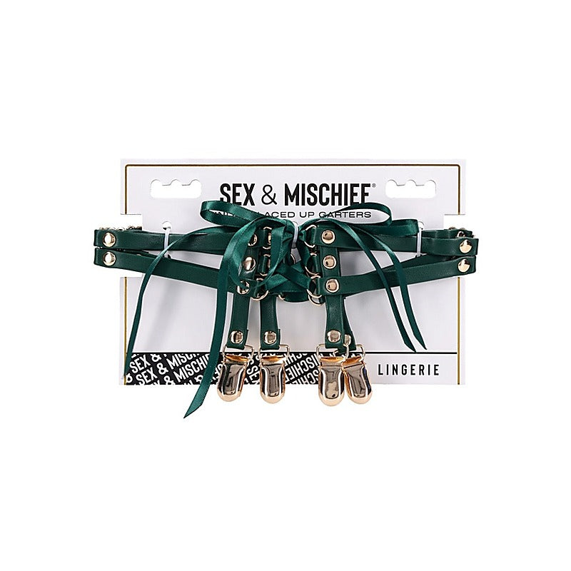 Indica Laced Up Bondage Garters by Sportsheets - Her Fetish