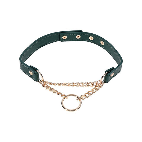 Indica Day Faux Leather Bondage Collar by Sportsheets - Collars and Leads