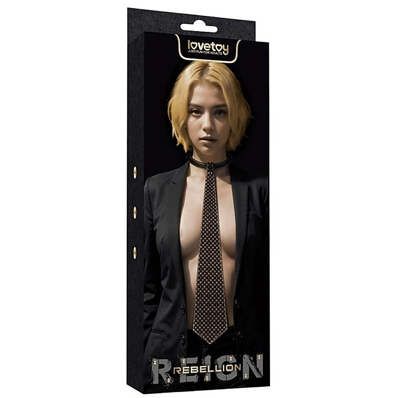 Bondage Tie Collar With Adjustable Strap by Lovetoy - Collars and Leads