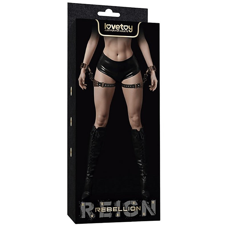 PU Leather BDSM Thigh Cuffs Set by Lovetoy - Cuffs And Restraints