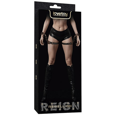 PU Leather BDSM Thigh Cuffs Set by Lovetoy - Cuffs And Restraints