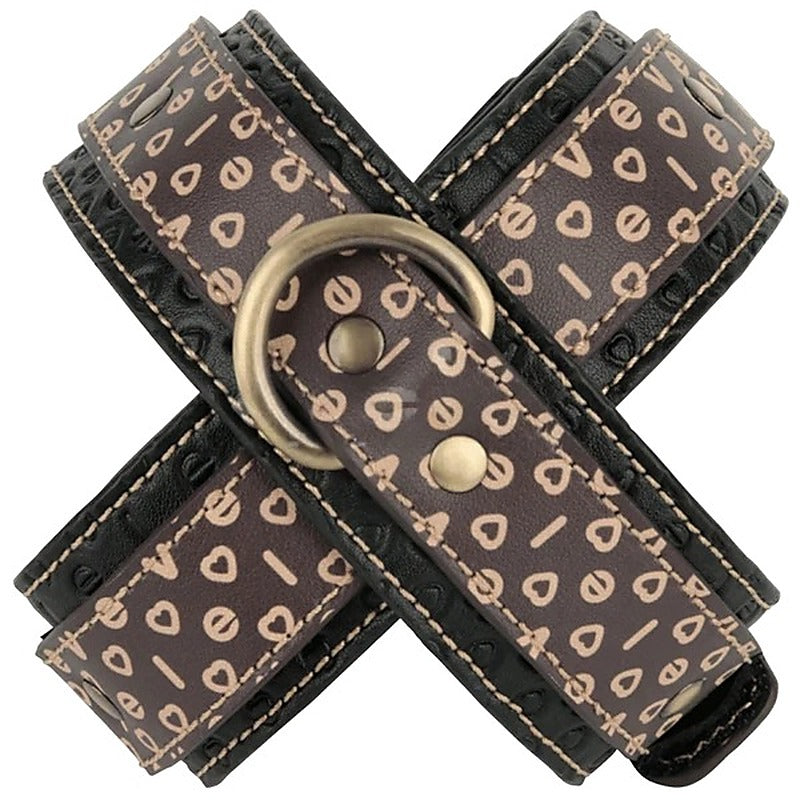 Crossed Shaped Design Fetish Handcuffs by Lovetoy - Cuffs And Restraints
