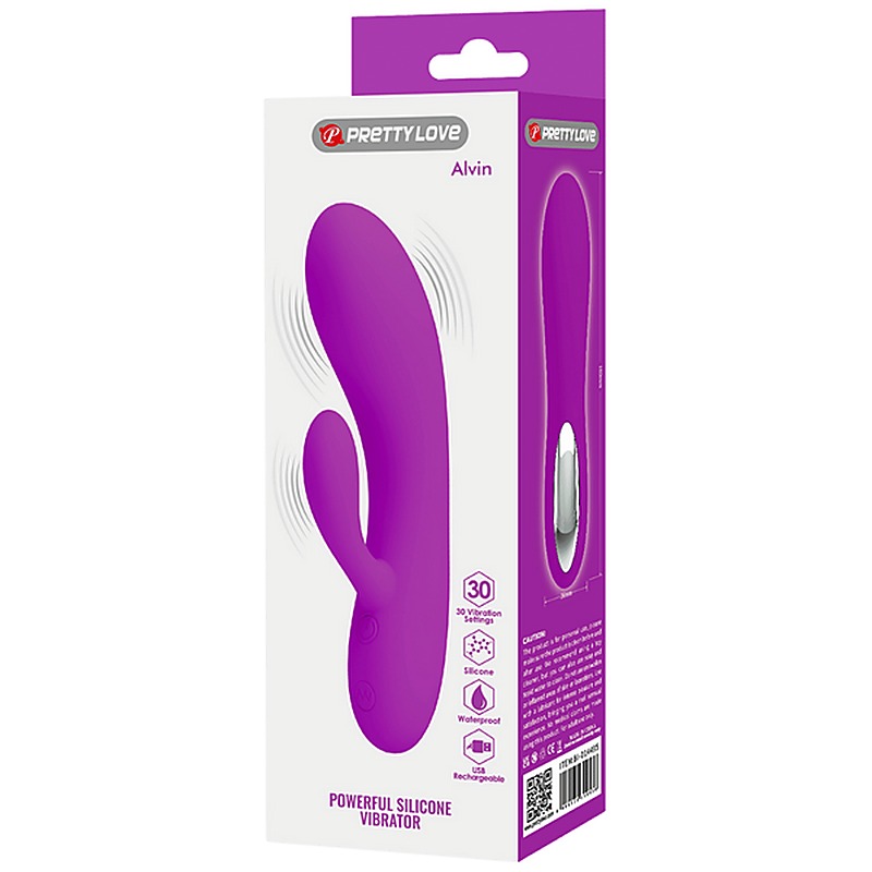 Pretty Love Alvin Rechargeable Silicone Rabbit Massager - Rabbit Vibrators