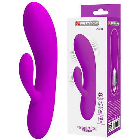 Pretty Love Alvin Rechargeable Silicone Rabbit Massager - Rabbit Vibrators