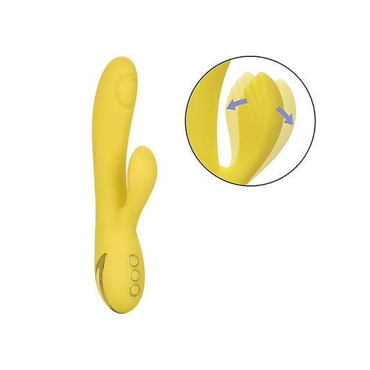 Calexotics California Dreaming San Diego Seduction Rechargeable Silicone Rabbit Vibrator Yellow - Rabbit Vibrators