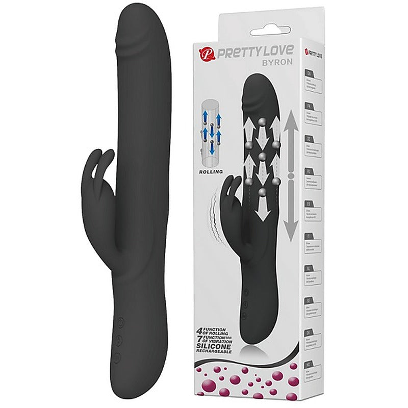 Pretty Love Byron Rechargeable Rolling Rabbit Vibrator - Rabbit Vibrators