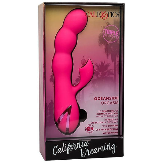 Calexotics California Dreaming Oceanside Silicone Rabbit Vibrator Pink - Rabbit Vibrators