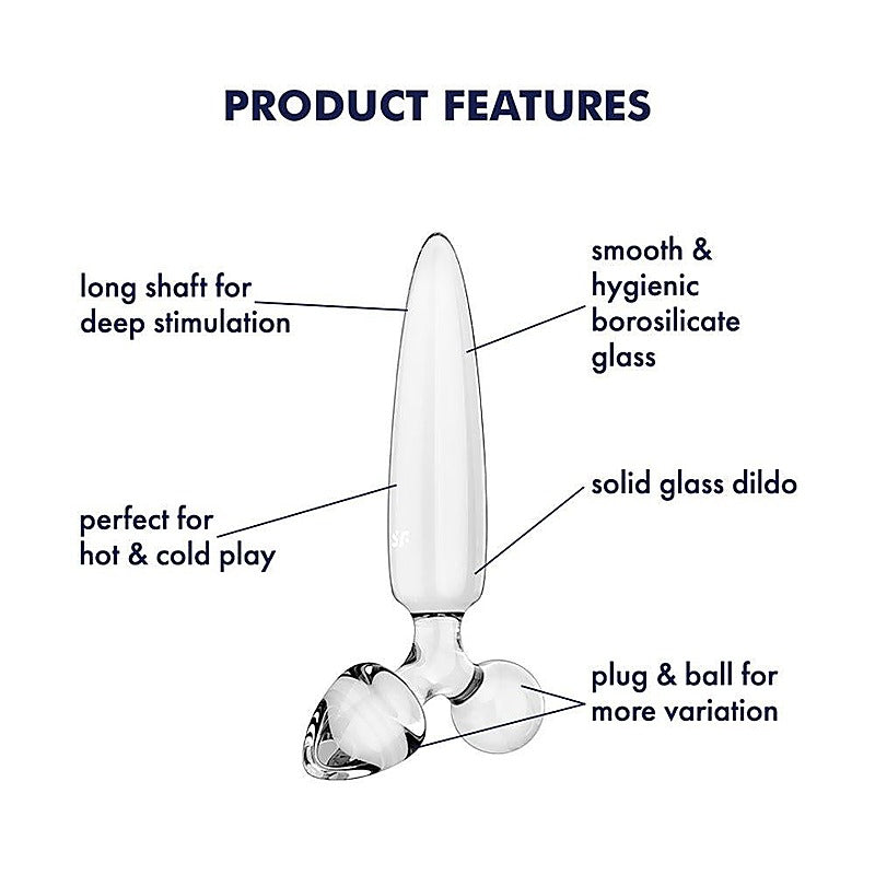 Satisfyer Triple Crystal 1 Glass 3-in-1 Butt Plug - Butt Plugs