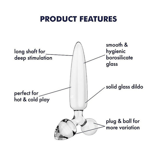 Satisfyer Triple Crystal 1 Glass 3-in-1 Butt Plug - Butt Plugs