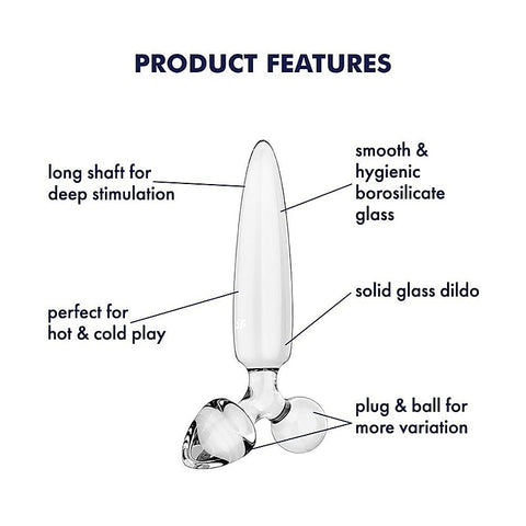 Satisfyer Triple Crystal 1 Glass 3-in-1 Butt Plug - Butt Plugs