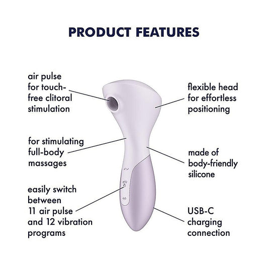 Satisfyer Wand-erful Rechargeable Air Pulse Wand Massager - Clit Ticklers and Pulsators