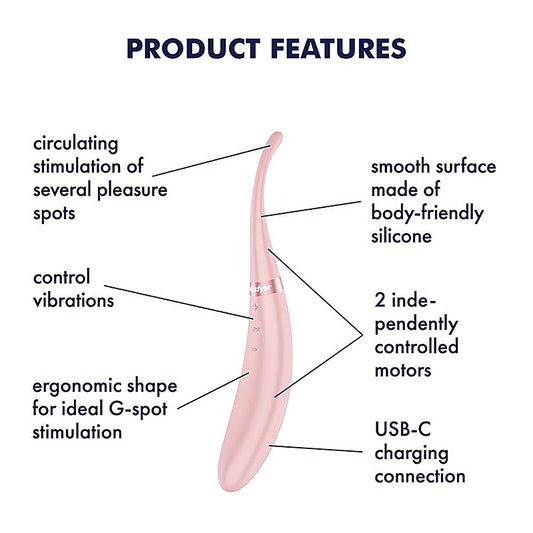 Satisfyer Tip Tease G Spot Vibrator with Twirling Tip - G-Spot Vibrators