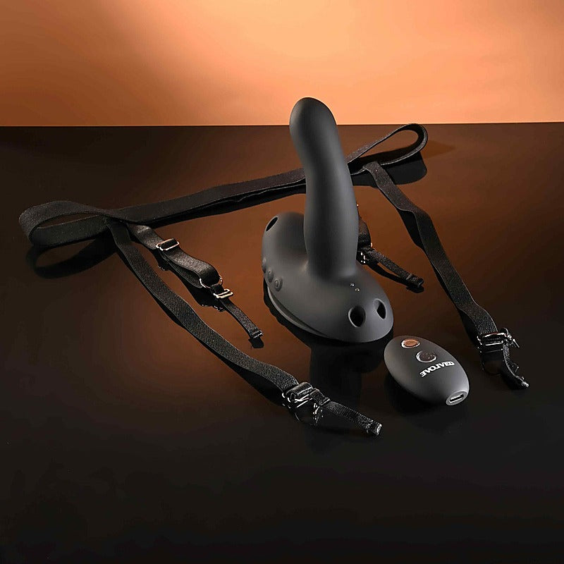 Evolved COME CLOSER Vibrating Strap-On with Remote - Strap On Sextoys