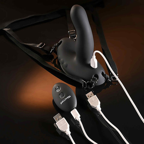 Evolved COME CLOSER Vibrating Strap-On with Remote - Strap On Sextoys