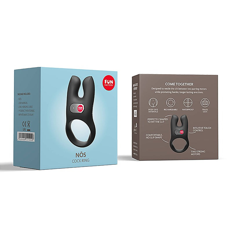 Fun Factory NOS Rechargeable Vibrating Silicone Cock Ring - Vibrating Cock Rings