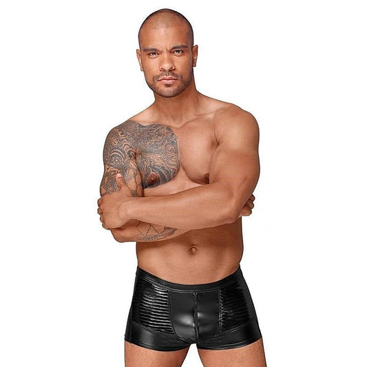 Decadence Powerwetlook Men's Shorts with Decorative PVC Pleats