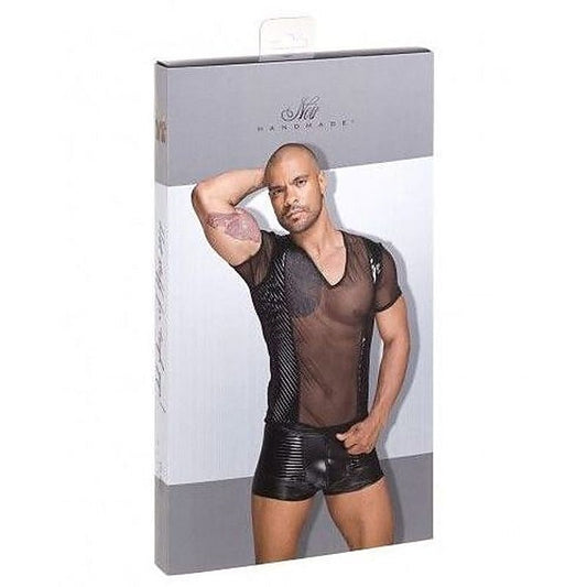 Tulle Men Shirt With Decorative PVC Pleats - Mens Briefs And Boxers