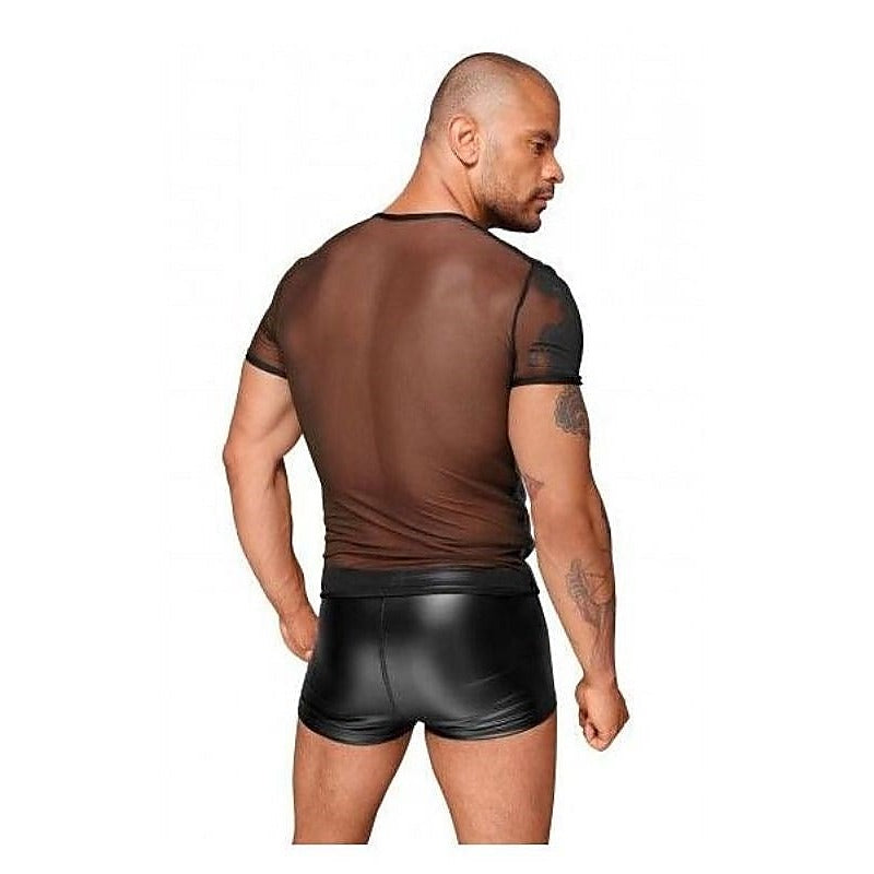 Tulle Men Shirt With Decorative PVC Pleats by Noir Handmade - Mens Briefs And Boxers