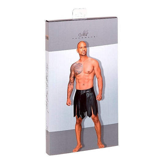 DECADENCE Eco Leather Men's Gladiator Skirt, PVC Pleats - S - His Fetish