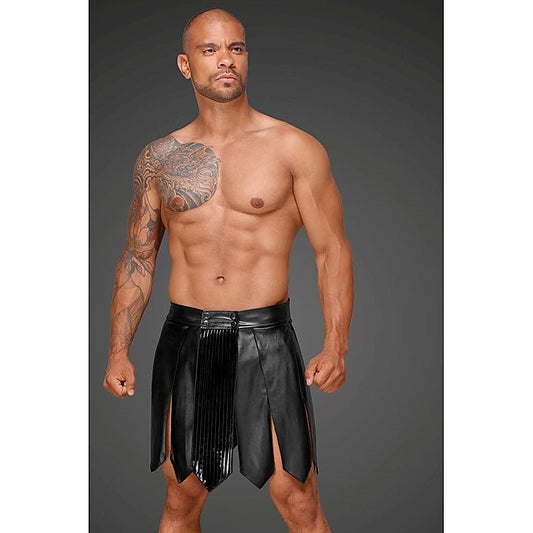 DECADENCE Eco Leather Men's Gladiator Skirt, PVC Pleats - S - His Fetish