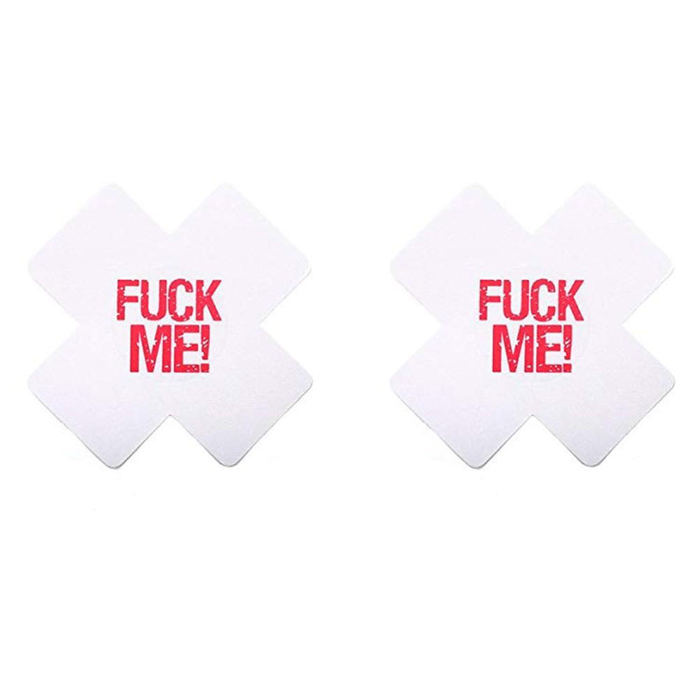 Love In Leather Sexy Fuck Me Nipple Pasties White Red Breast and Nipple Toys