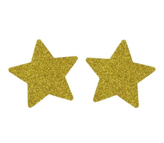 Love In Leather Glitter Star Womens Nipple Covers Gold Breast and Nipple Toys