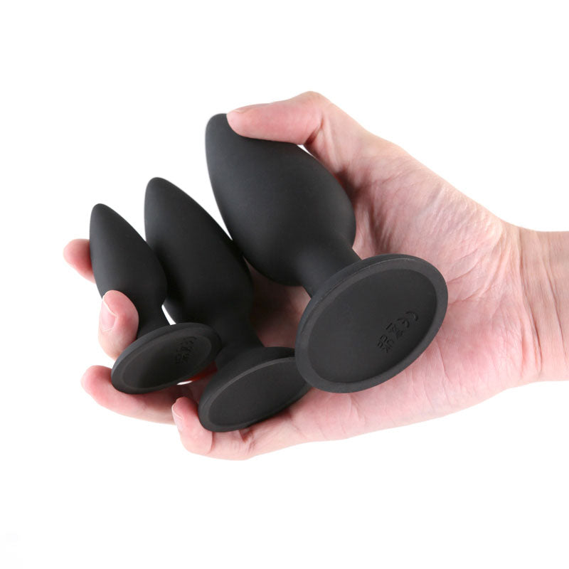 NS Novelties Renegade Triple Strike 3 Sizes Butt Plugs Set Black Butt Plugs
