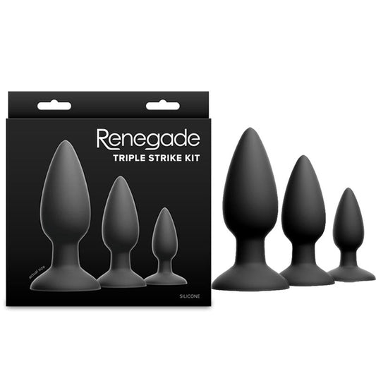 NS Novelties Renegade Triple Strike 3 Sizes Butt Plugs Set Butt Plugs
