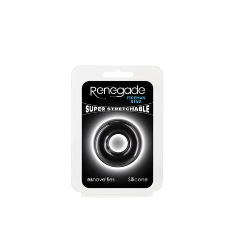 Renegade Fireman Stretchy Cock Ring Black - Stretchy Cock Rings