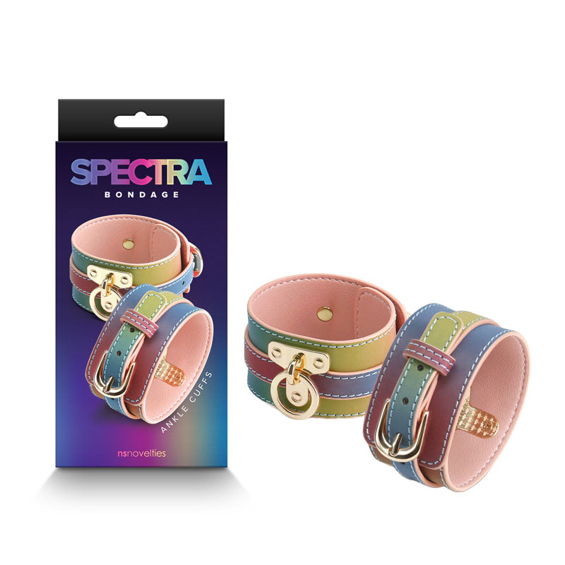 NS Novelties Spectra Bondage Ankle Cuff Rainbow Collars And Cuffs