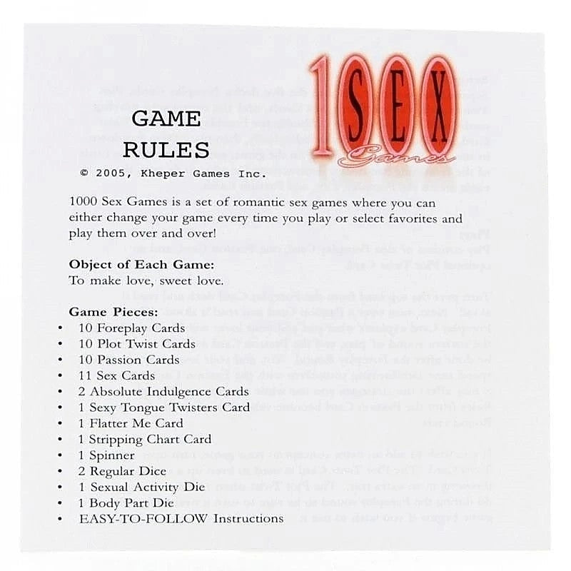 Professional 1000 Sex Games by Kheper Games - Sex Games, Coupons and Tricks