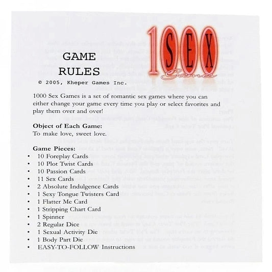 1000 Sex Games - Sex Games, Coupons and Tricks
