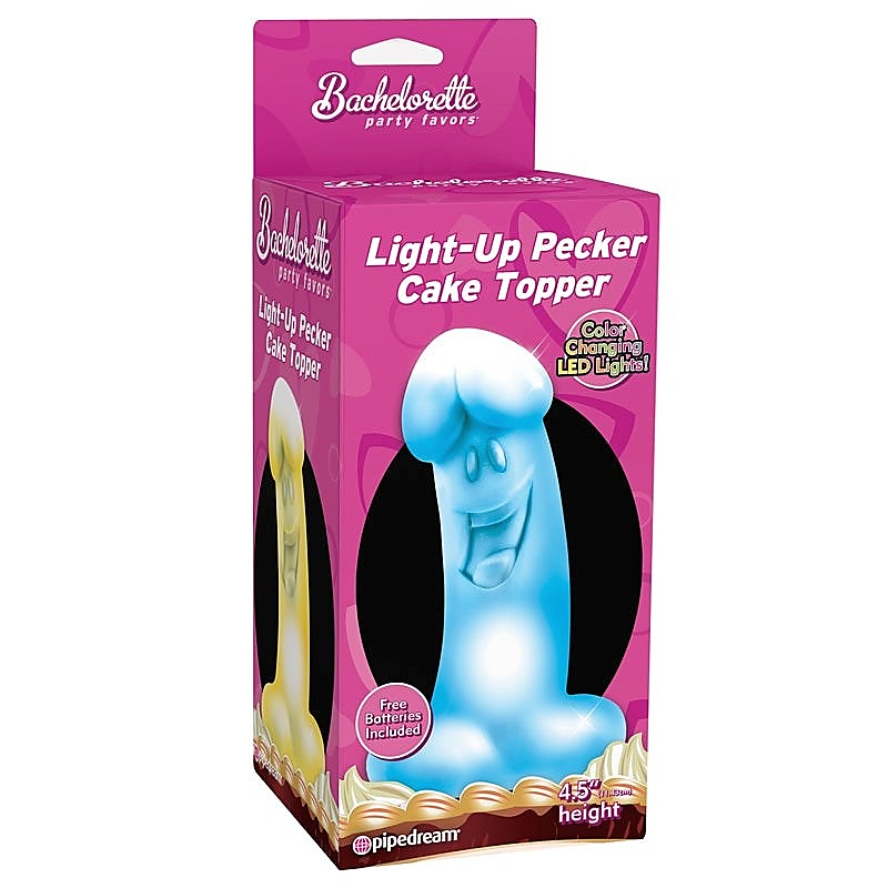 Pipedream Bachelorette Party Light Up Pecker Cake Topper - Bachelorette and Bucks