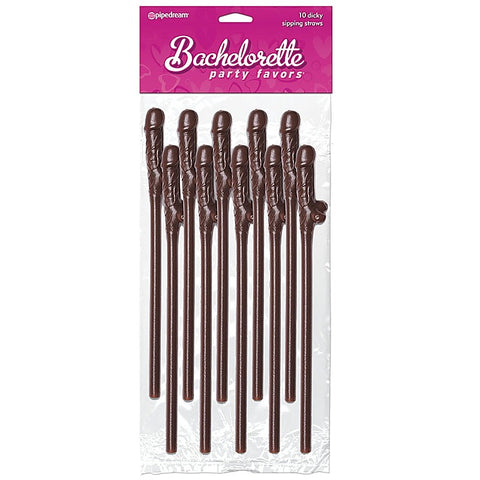 Pipedream Bachelorette Party Dicky Sipping Straws 10 Pack - Sex Games, Coupons and Tricks