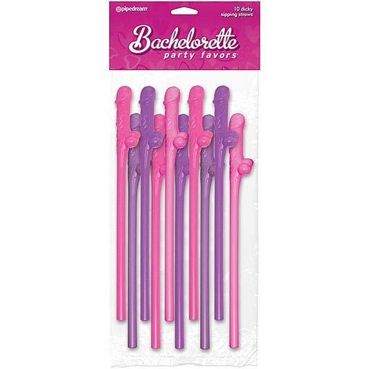 Pipedream Bachelorette Party Dicky Sipping Straws 10 Pack - Sex Games, Coupons and Tricks