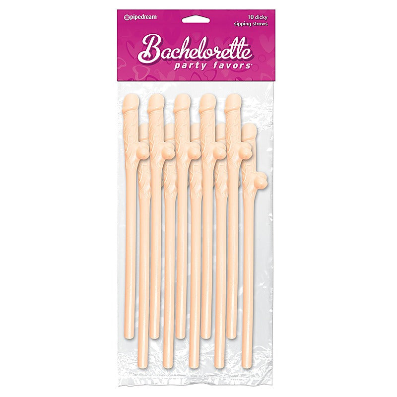 Pipedream Bachelorette Party Dicky Sipping Straws 10 Pack - Sex Games, Coupons and Tricks