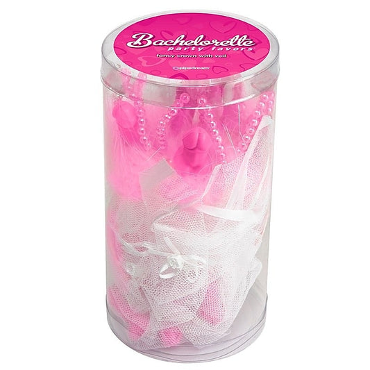 Pipedream Bachelorette Party Favors Fancy Crown with Veil - Sex Games, Coupons and Tricks