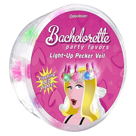 Pipedream Bachelorette Party Favors Light-Up Pecker Veil - Sex Games, Coupons and Tricks